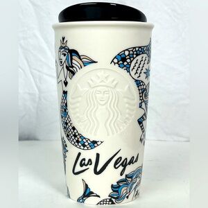 Starbucks 2015 Las Vegas-12oz-Siren Mermaid Ceramic Travel Tumbler Mug